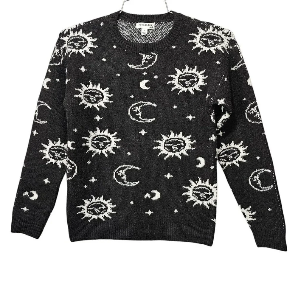 Eyeshadow Girls Sun And Moon New Black Knit Sweater